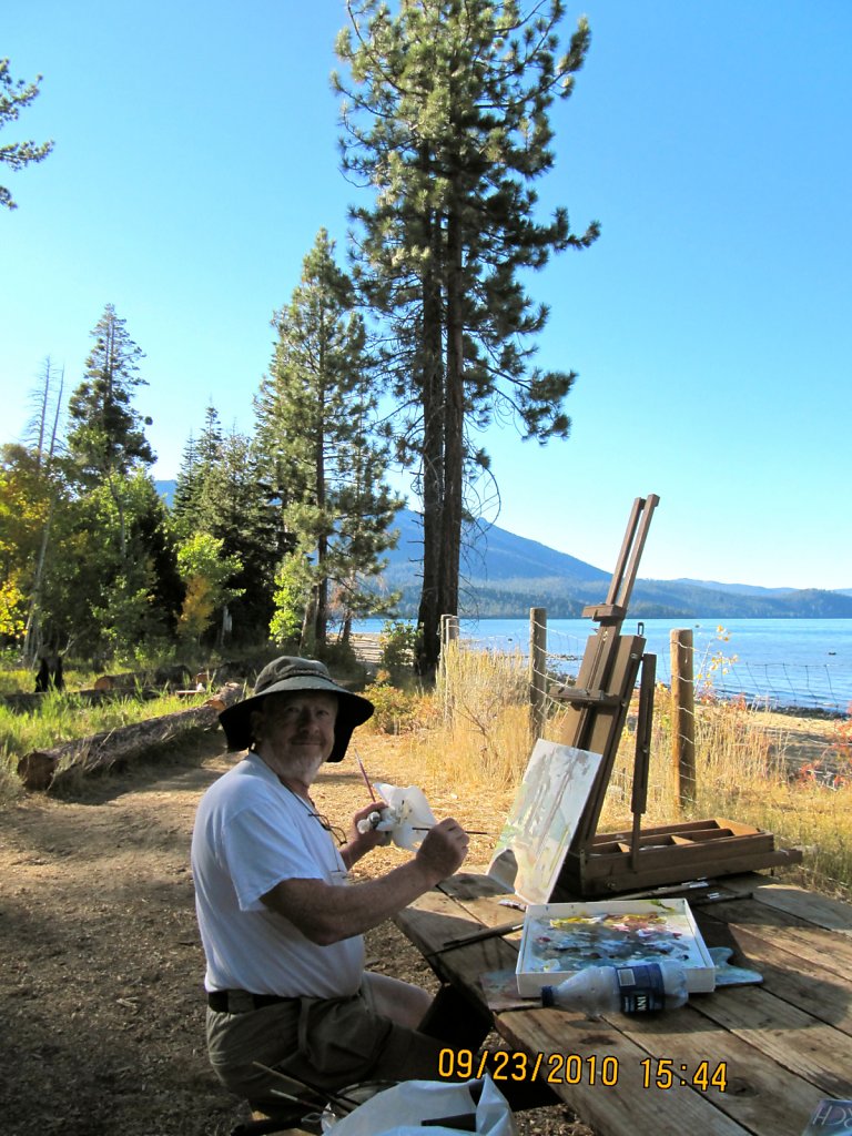 At work on Lake Tahoe